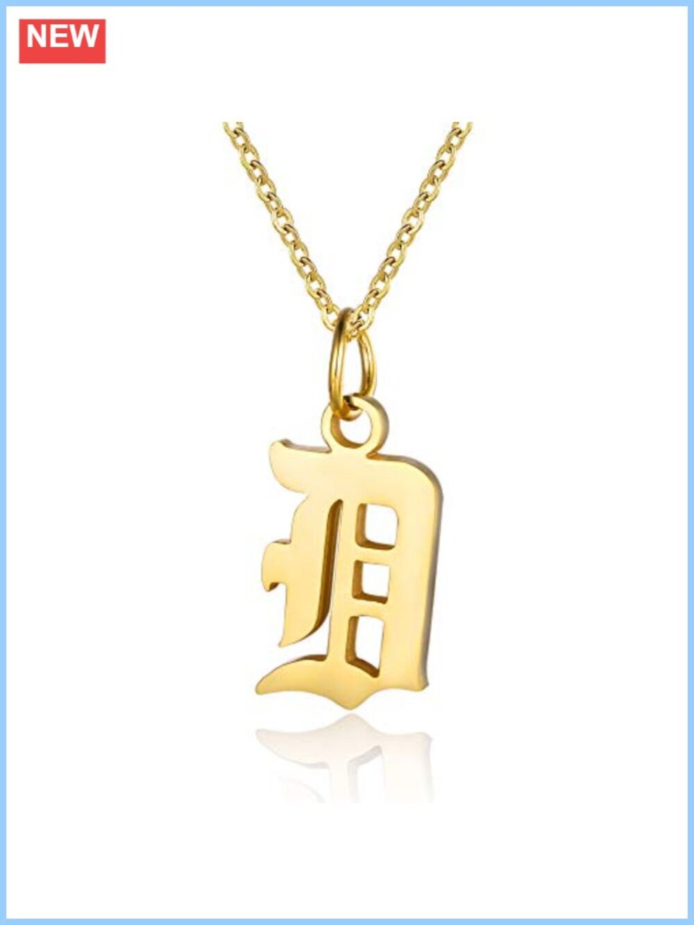 18K Gold Plated Initial Pendant Necklace, Dainty Letter Jewelry